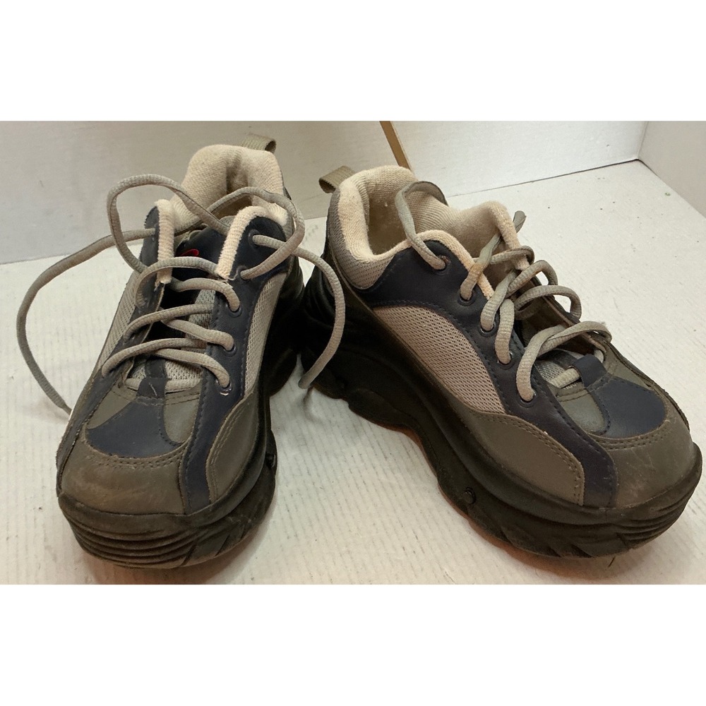 Oxygen Vintage Y2K Platform Roller Shoes Chunky Navy Grey Size 33 EU